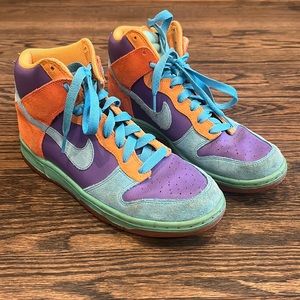 Nike Dunk High 6.0 Multicolor Purple Orange Teal in Women’s Size 10